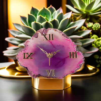 Agate Table Clocks