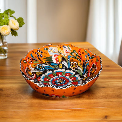 Turkish Bowl Round Scalloped (15 cm)