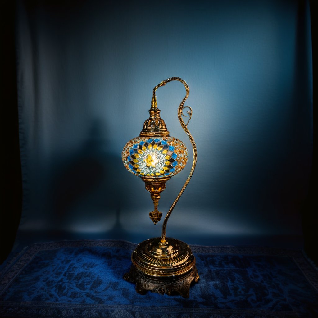 Swan Lamp (Gold Base 10″)