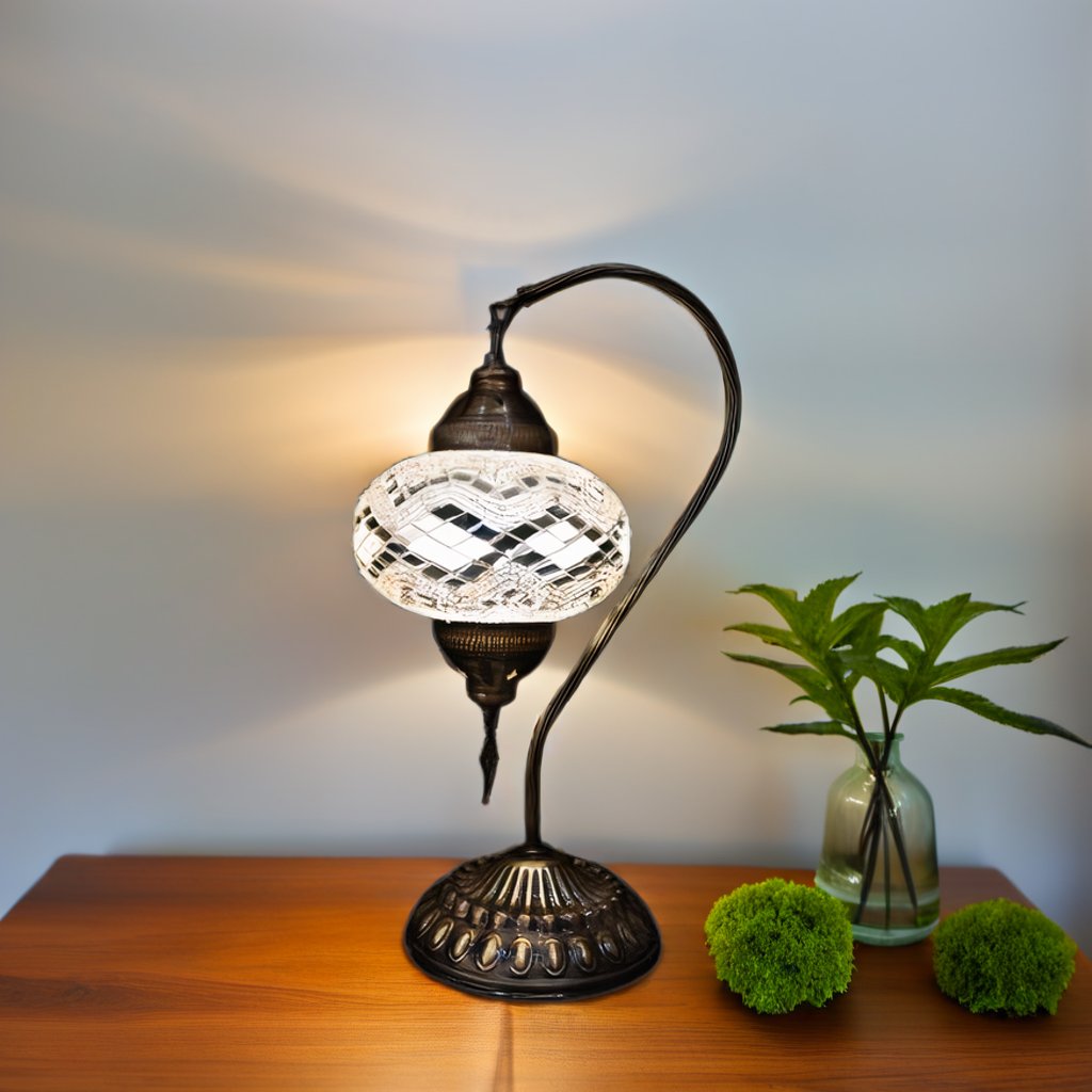 Swan Lamp ( Brass Base 10″)